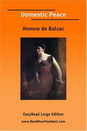 Cover of: Domestic Peace [EasyRead Large Edition] | HonorГ© de Balzac
