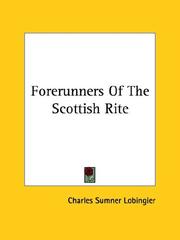 Cover of: Forerunners Of The Scottish Rite