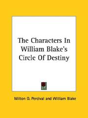 Cover of: The Characters In William Blake's Circle Of Destiny