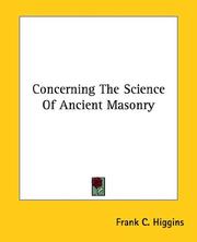 Cover of: Concerning the Science of Ancient Masonry