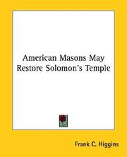 Cover of: American Masons May Restore Solomon's Temple