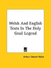 Cover of: Welsh And English Texts In The Holy Grail Legend