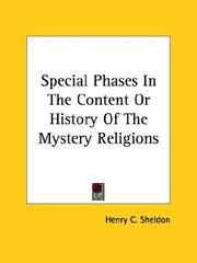 Cover of: Special Phases in the Content or History of the Mystery Religions