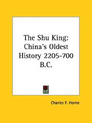 Cover of: The Shu King: China's Oldest History 2205-700 B.c.