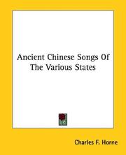 Cover of: Ancient Chinese Songs of the Various States