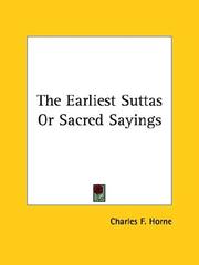 Cover of: The Earliest Suttas or Sacred Sayings