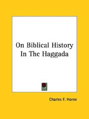 Cover of: On Biblical History in the Haggada