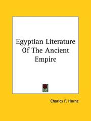 Cover of: Egyptian Literature of the Ancient Empire
