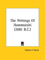 Cover of: The Writings of Hammurabi (2081 B.c.)