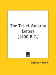Cover of: The Tel-el-amarna Letters (1400 B.c.)