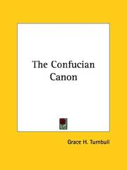 Cover of: The Confucian Canon by Grace H. Turnbull