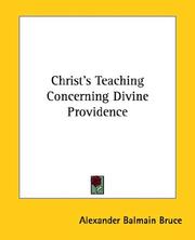 Cover of: Christ's Teaching Concerning Divine Providence