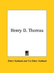 Cover of Henry D. Thoreau by elbert hubbard