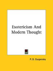 Cover of: Esotericism and Modern Thought