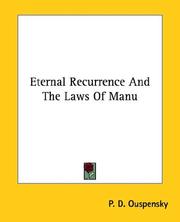 Cover of: Eternal Recurrence and the Laws of Manu