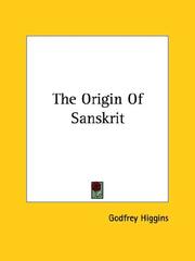 Cover of: The Origin of Sanskrit