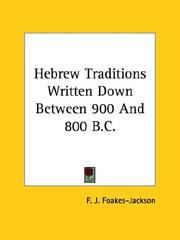 Cover of: Hebrew Traditions Written Down Between 900 and 800 B.c.