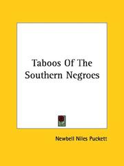 Cover of: Taboos of the Southern Negroes