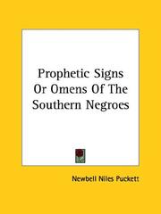 Cover of: Prophetic Signs or Omens of the Southern Negroes