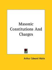 Cover of: Masonic Constitutions And Charges