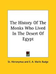 Cover of: The History of the Monks Who Lived in the Desert of Egypt by Saint Jerome