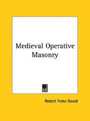 Cover of: Medieval Operative Masonry