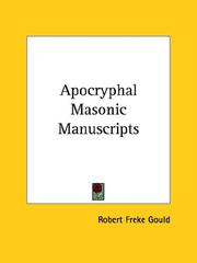 Cover of: Apocryphal Masonic Manuscripts