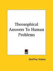 Cover of: Theosophical Answers to Human Problems