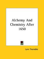 Cover of: Alchemy and Chemistry After 1650