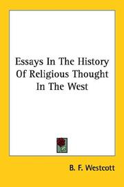 Cover of: Essays in the History of Religious Thought in the West