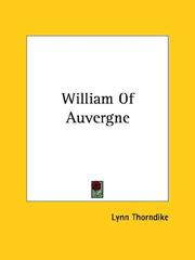 Cover of: William of Auvergne | Lynn Thorndike
