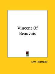 Cover of: Vincent of Beauvais by Lynn Thorndike