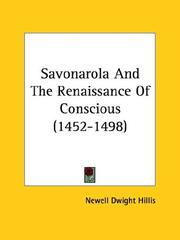 Cover of: Savonarola and the Renaissance of Conscious (1452-1498)