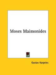 Cover of: Moses Maimonides