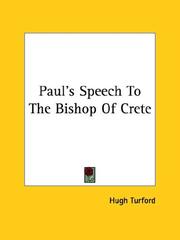 Cover of: Paul's Speech to the Bishop of Crete by Hugh Turford