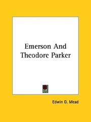 Cover of: Emerson and Theodore Parker