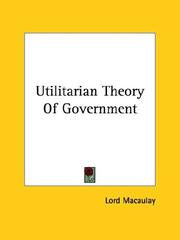 Cover of: Utilitarian Theory of Government
