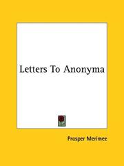 Cover of: Letters to Anonyma