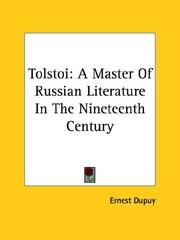 Cover of: Tolstoi: A Master of Russian Literature in the Nineteenth Century