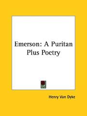 Cover of: Emerson: A Puritan Plus Poetry