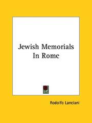 Cover of: Jewish Memorials in Rome | Rodolfo Lanciani