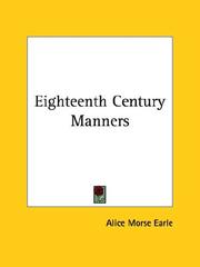 Cover of: Eighteenth Century Manners