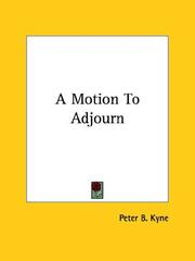 Cover of: A Motion To Adjourn