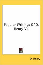 Cover of: Popular Writings Of O. Henry V1