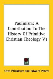 Cover of: Paulinism: A Contribution to the History of Primitive Christian Theology
