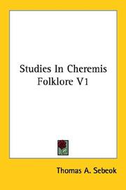Cover of: Studies In Cheremis Folklore V1