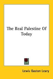 Cover of: The Real Palestine Of Today