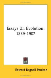 Cover of: Essays On Evolution: 1889-1907