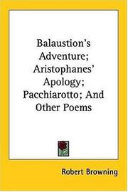 Cover of: Balaustion