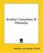 Cover of: Boethius' Consolation of philosophy